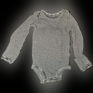 3/$6 Carter's Black and White Striped Long Sleeve Bodysuit​